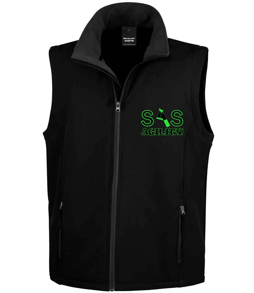 SAS Agility Soft Shell Gilet - Green or Black - Image 2