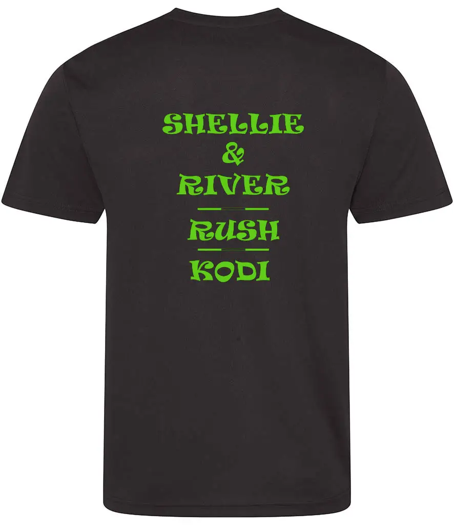 SAS Agility Kids Short Sleeved T-Shirt in Black or Lime - Polyester - Image 3