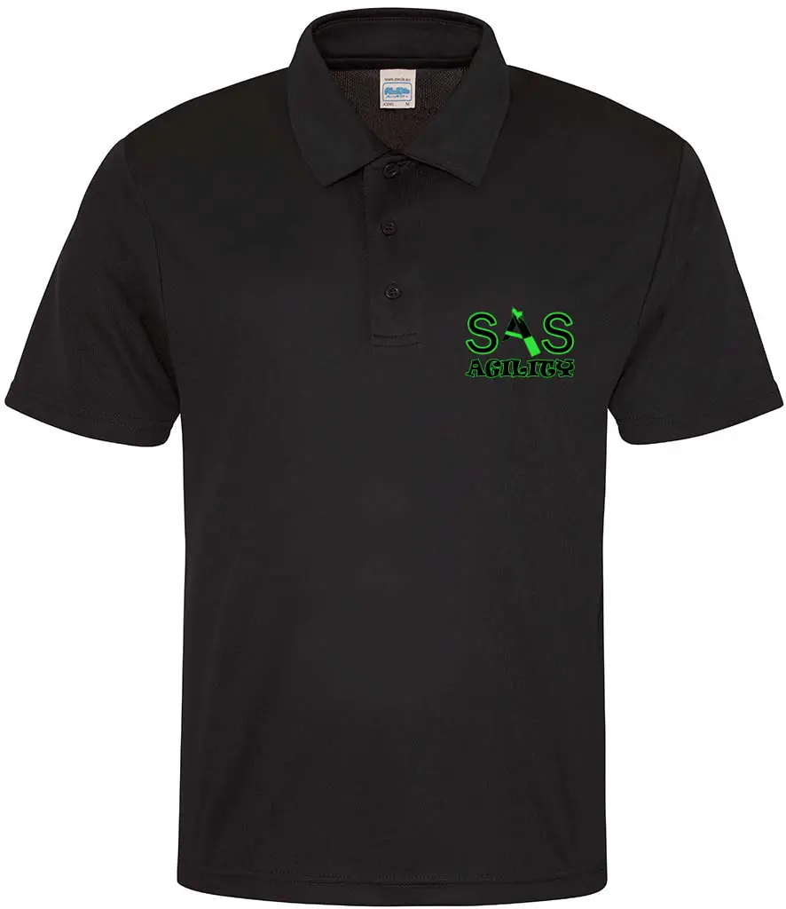 SAS Agility Kids Polo Top in Black or Green - Polyester
