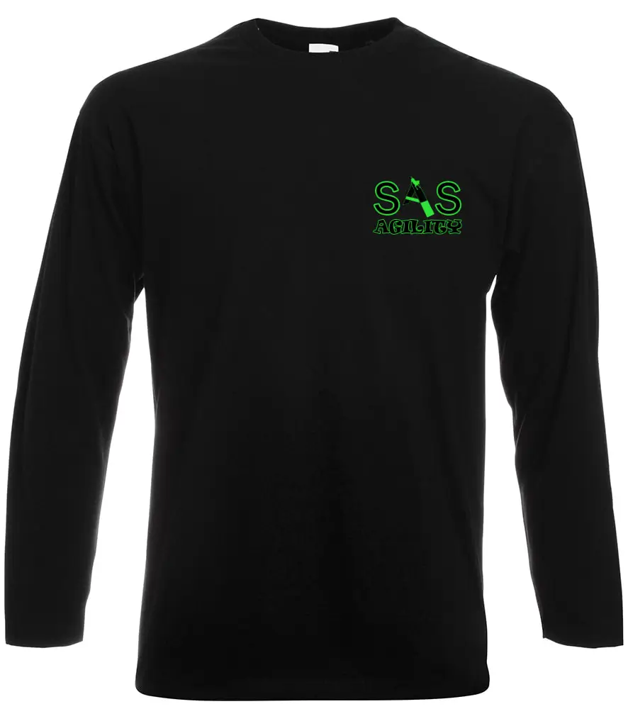 SAS Agility Long Sleeved T-Shirt in Black - Cotton