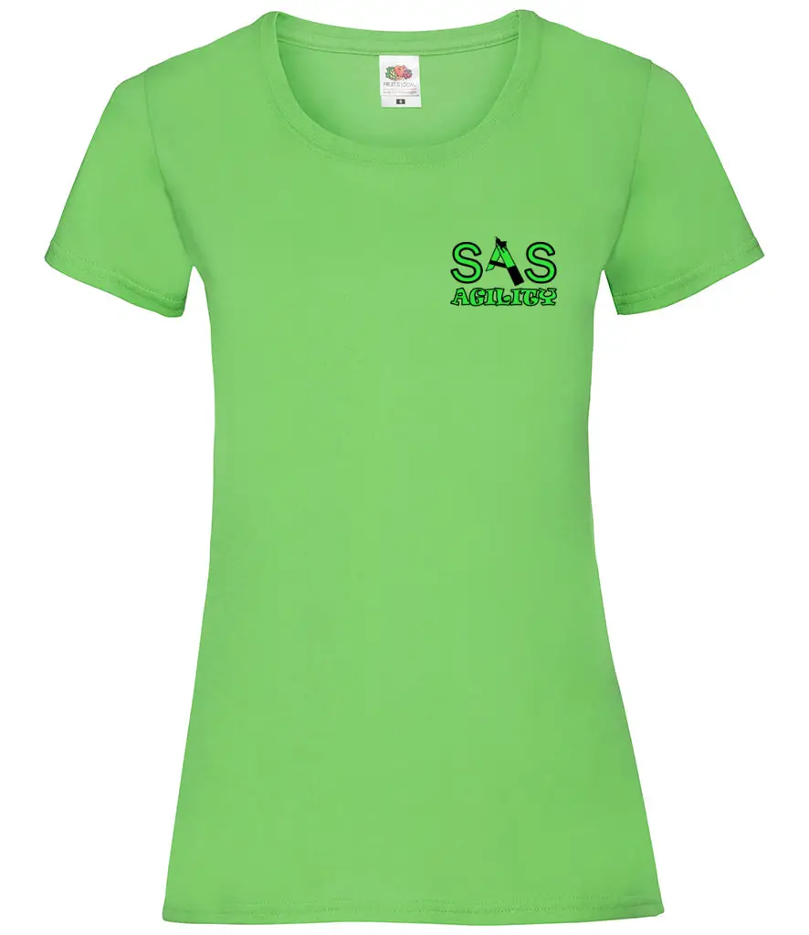SAS Agility Ladies Short Sleeved T-Shirt in Green or Black - Polyester