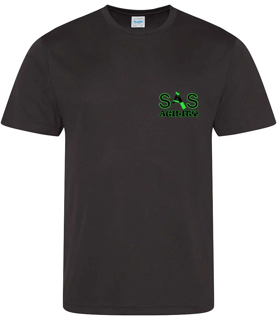 SAS Agility Kids Short Sleeved T-Shirt in Black or Lime - Polyester