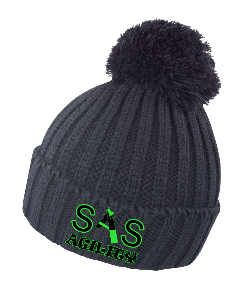 SAS Agility Knitted Bobble Hat - Black or Lime