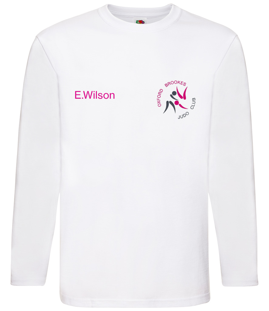 Oxford Brookes Judo Club Long Sleeved T-Shirt in White